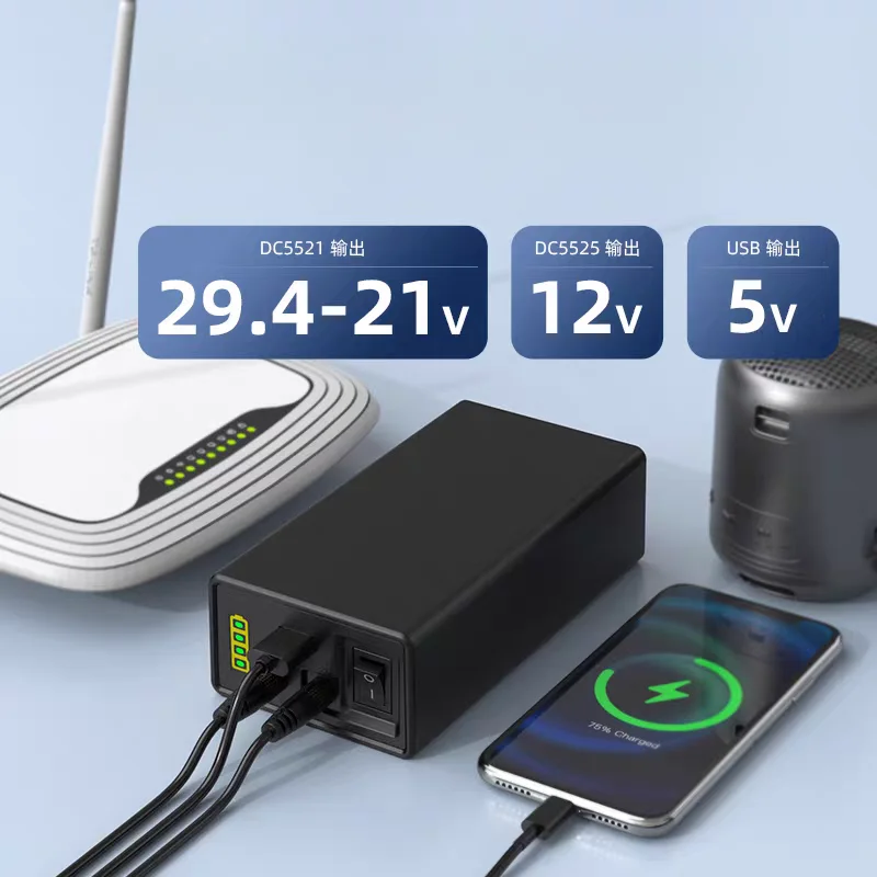 Big-capacity 24V 12V 5V 44800mah Li-ion Battery for Router UPS,Monitoring,Digital Products,Camping Power Bank