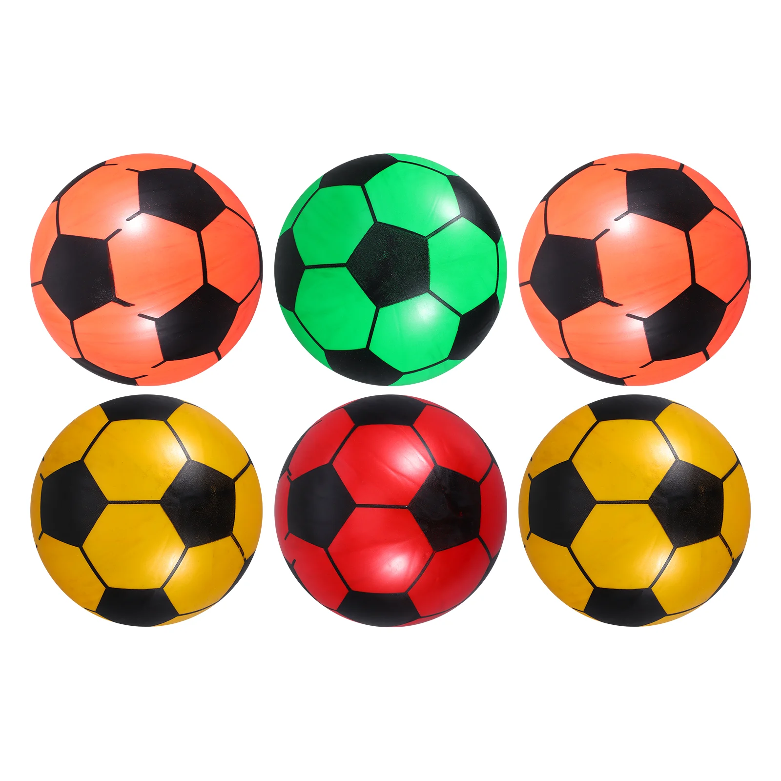 6pcs Mini Soccer Inflatable Football Softball Ball Girl Party Favors Fun Sports Play Stress Squeeze Balls Toy (Random Color)