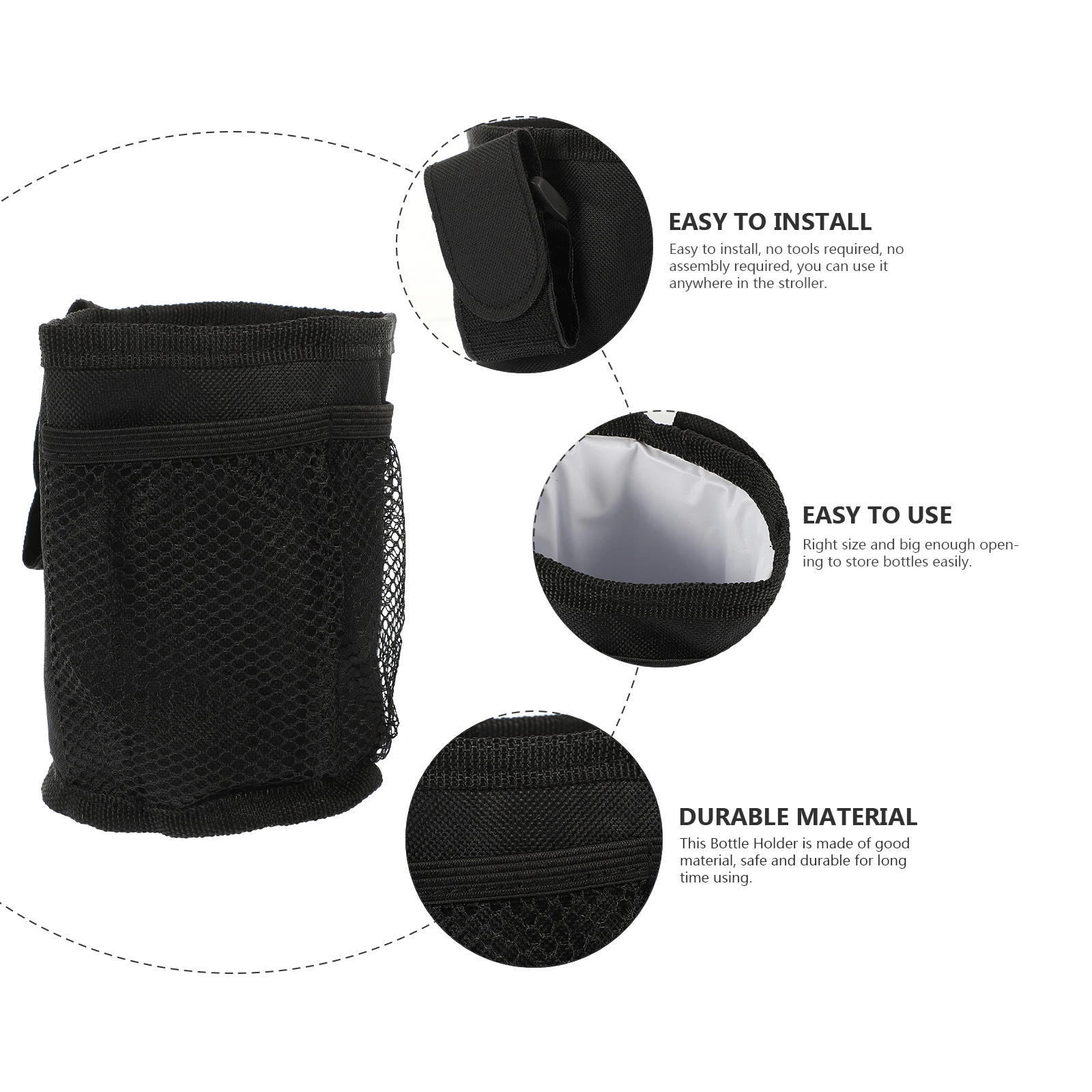 

Cup Holder Insulated Bag for Baby Cart Oxford Cloth Detachable Milk Bottle Stroller Storage Wheelchair Accessories