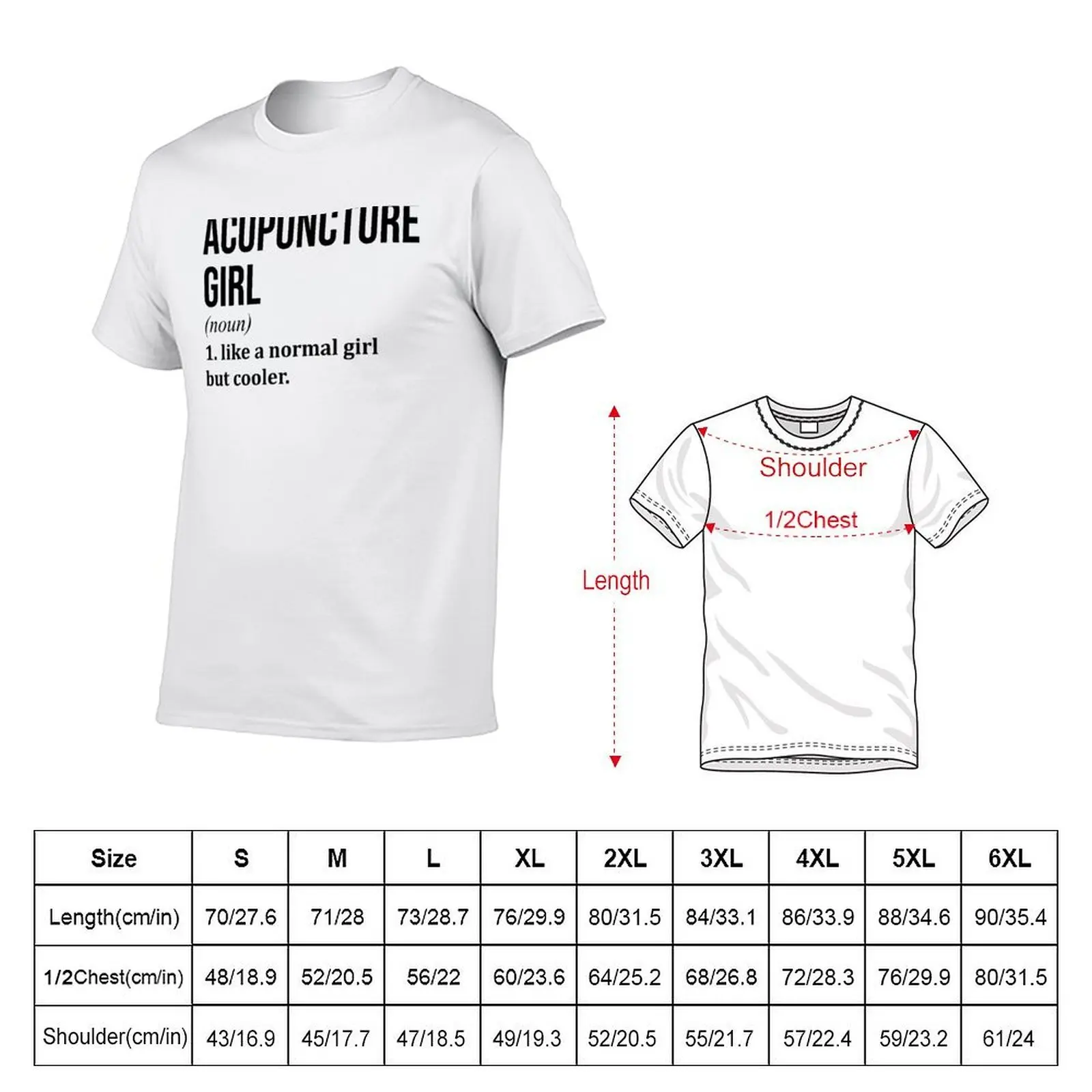 Acupuncture Girl Definition Acupuncture T-Shirt Vintage Style Printed Top