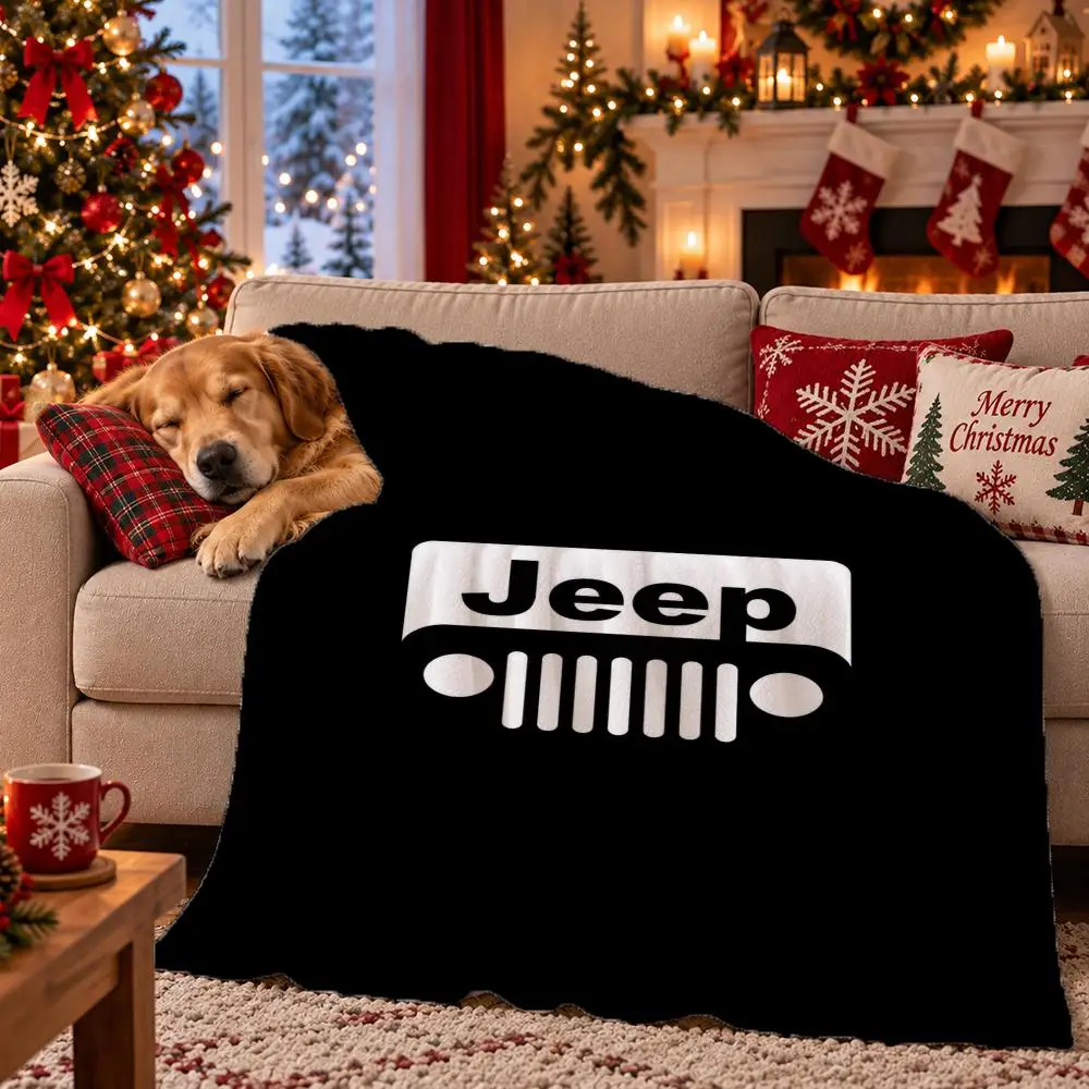Brand Jeep Throw Flannel Pet Blanket Cover Warm Soft Multifunctional Throw Universal  Bedsqread Holiday Gifts