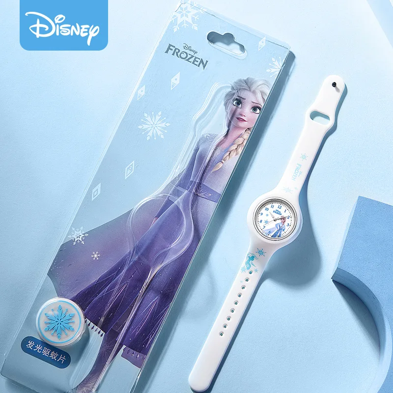 Disney Quartz Wristwatch Elsa and Anna Kawaii Gifts Korean Style Fashion Simple Frozen Girls Watch Water Resistant Watch Buckle