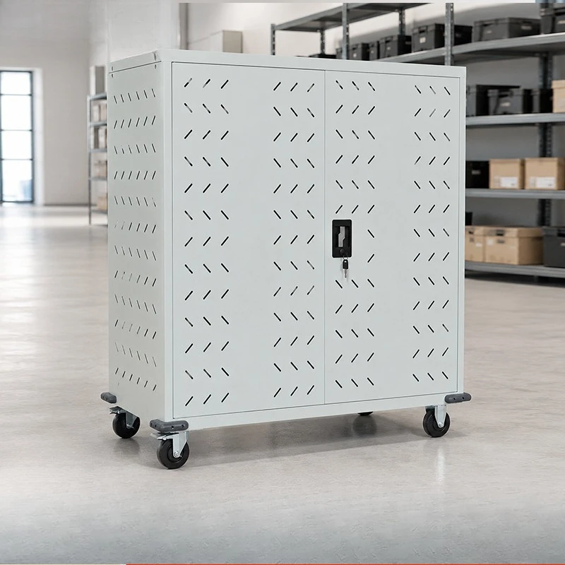 Mobile Locked Hardware Storage Cabinet Customizable Tool Trolley Security Organizer For Warehouse Workshop