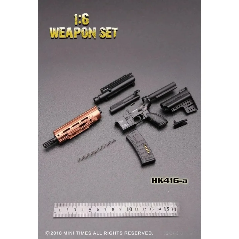 JEU MINITIMES 1/6 Scale HK416 M4 Toys Soldier Accessory Assemble Gun Model Action Figures Scene Accessories