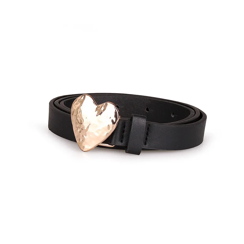 

1.8 New Fashion Kawaii Heart-shaped Buckle Black Y2k Belt Luxury Design Jean Waistband Jeans Decoration Accessories for Women