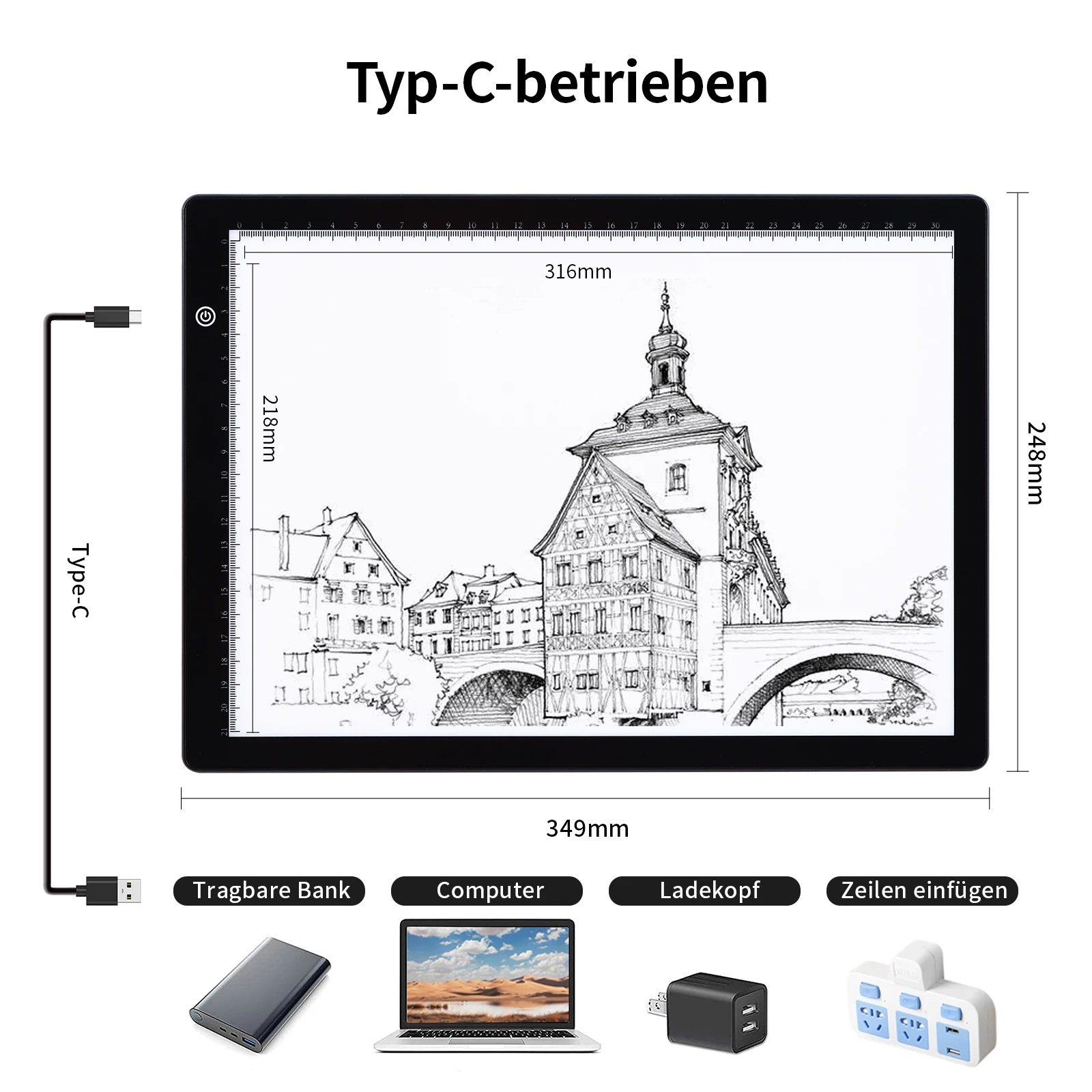 A3/A4/A5 Three Level Dimmable Led Light Pad Drawing Board Pad Tracing Light Box Eye Protection Easier for Diamond Painting