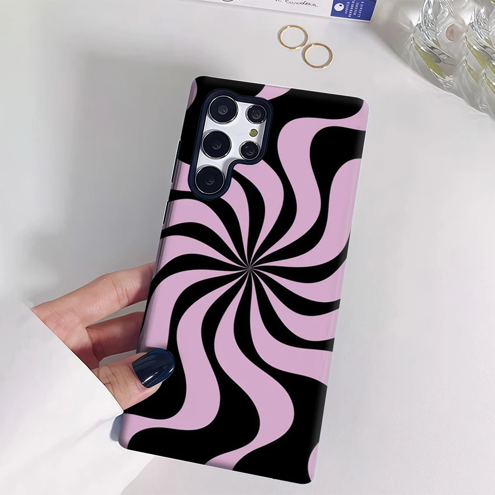 Custodia per telefono Swirl Hue per Samsung Galaxy S25 Ultra S24 S23 Ultra Plus Cover posteriore lucida a doppio strato
