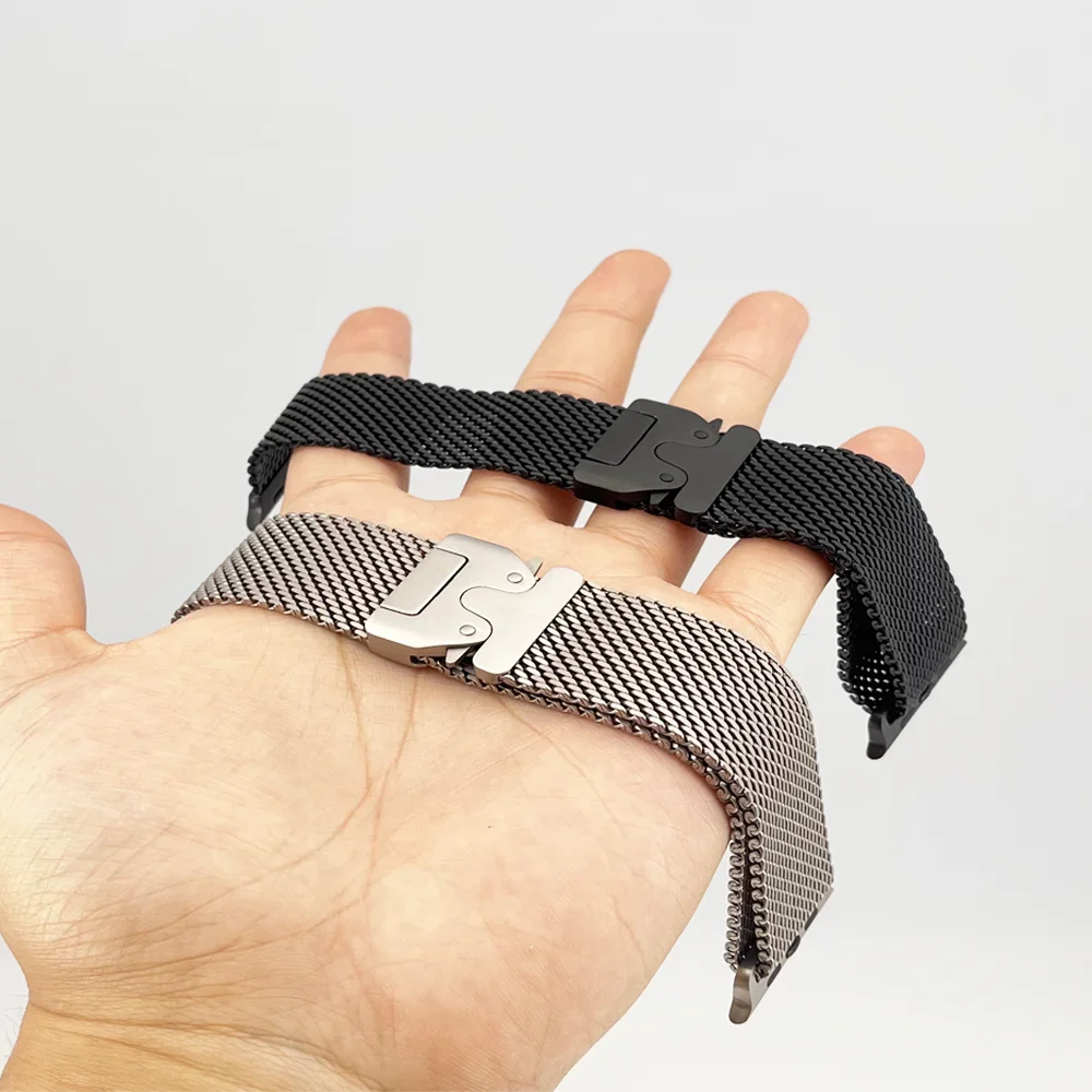 Correias de titânio com laço milanês para apple watch ultra 2 49mm série 10 9 5 4 se 8 7 6 46mm-42mm-41mm-45mm-44mm 38-40mm acessórios