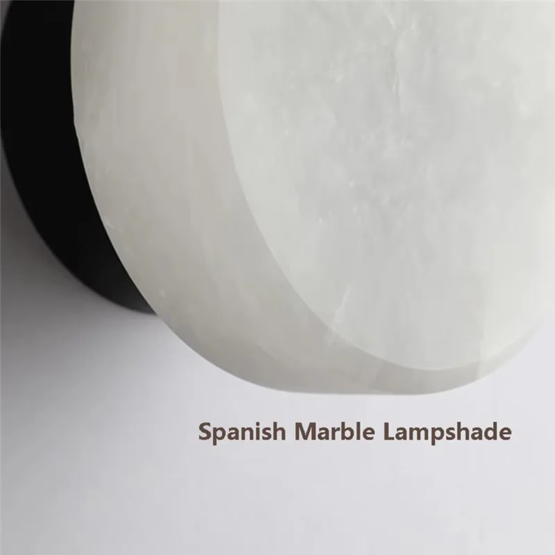 

ABKS-Natural Marble Round Wall Lamp Nordic Modern LED Room Light Living Room Bedroom Passage Corridor