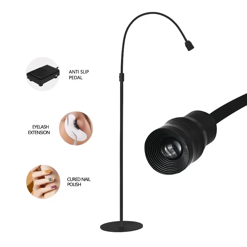 

Chaory Wholesale Professional UV Eyelash Lamp Floor Standing uv Light Adjustable Gooseneck Dimmable LED Lash Light