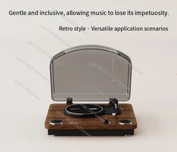 Retro Phonograph Bluetooth Speaker Vintage Wooden Record Player Ornament Old-Fashioned Decoration for Living Room Study Office view 2