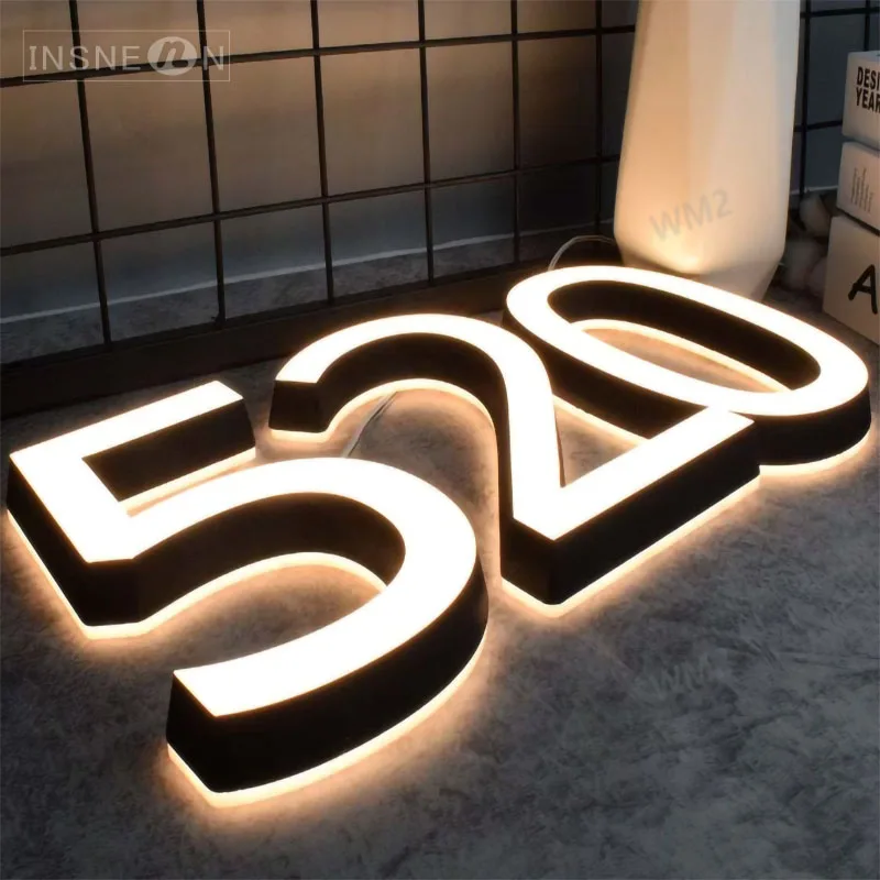 Custom LED Double-sided Luminous Character Acrylic Lighted Lettering Waterproof Outdoor Company Business Advertising Board Sign