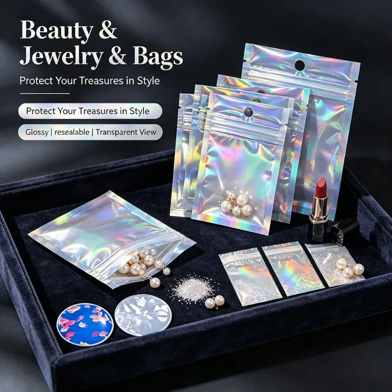58mm Badge Anti-Oxidation Storage Bags, Resealable Ziplock Pouches for Anime Pin Collectibles, Laser Sealed Packaging Bags