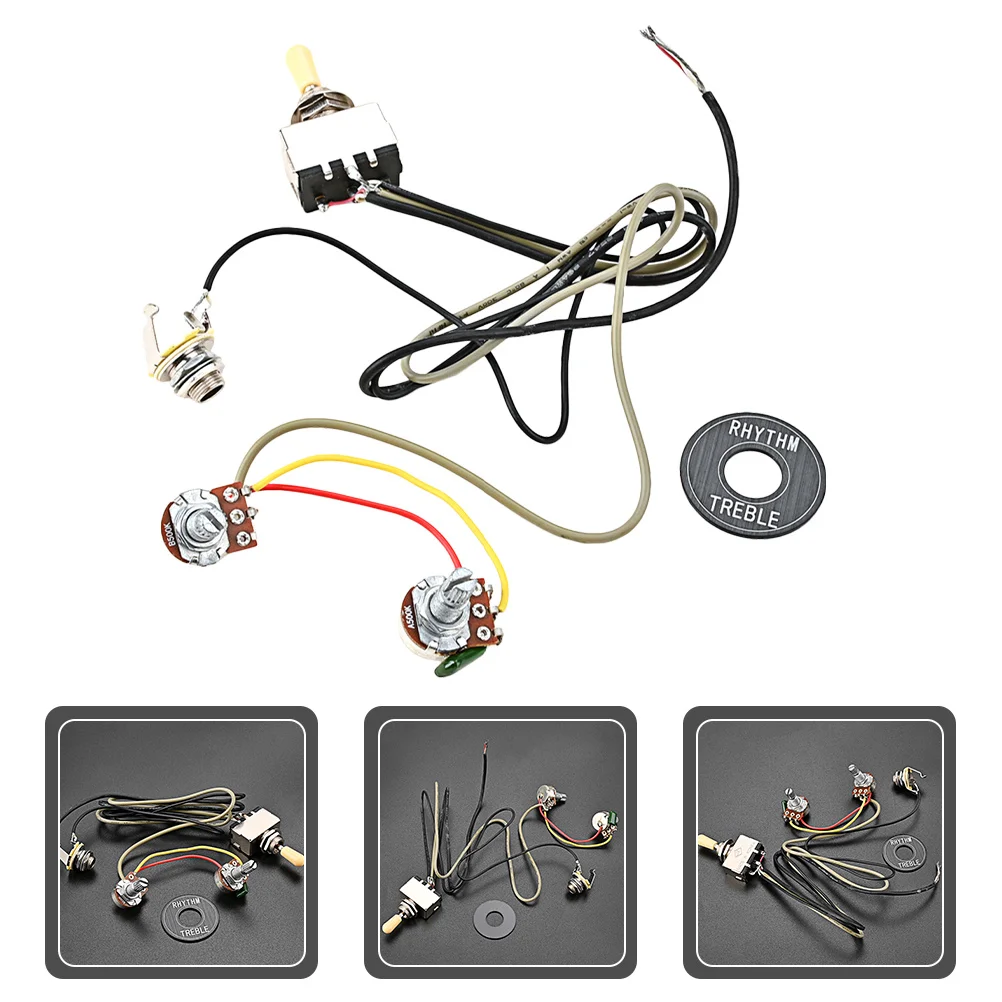 

1Set Guitar Wiring Harness Replacement 500k Pots Potentiometer Harness Durable Metal Plastic Electric Guitar Supply