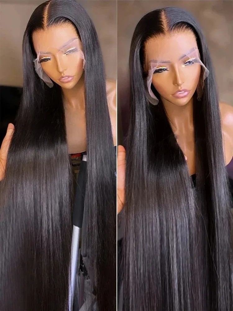 300 High Density 13x6 HD Straight Lace Front Human Hair Wigs 5x5 Glueless Closure 13x4 Lace Frontal Wig Indian For Black Women