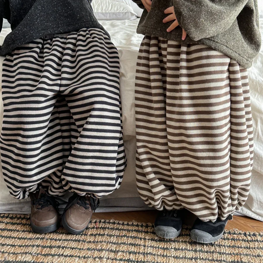 

Kids Pants Striped New Autumn Fashion Simple Style Korean Casual