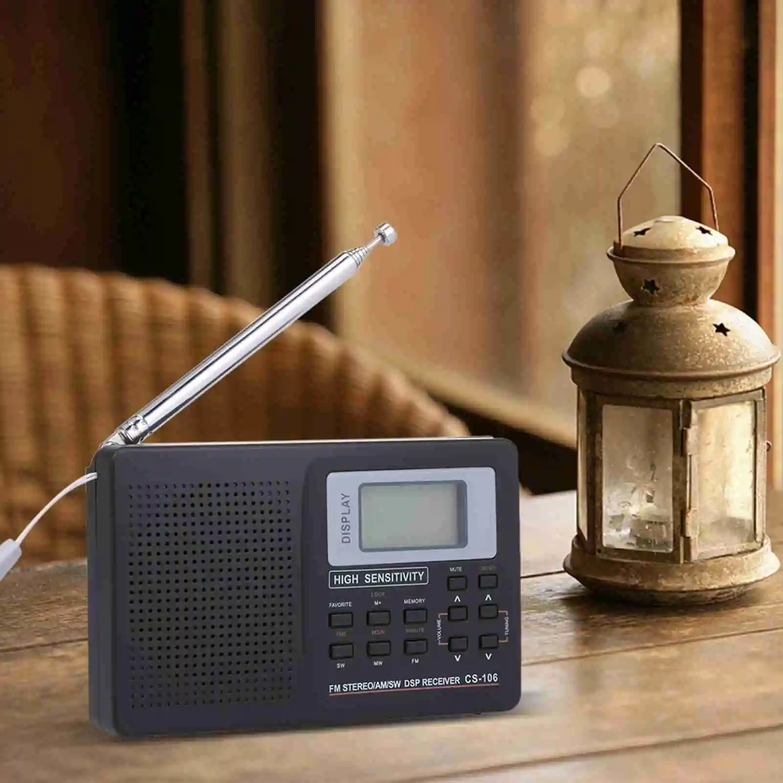 External Antenna Time Display Portable Radio AM FM SW Multiband Digital Display Short  Radio with Clock and Alarm Function