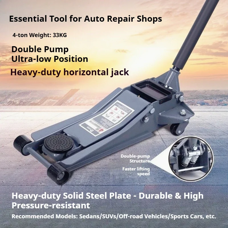 4T High Quality Auto Repair Special Jack Portable Hydraulic Dual Pump Floor Standing Car Jack Flat Top Car Repair Tool