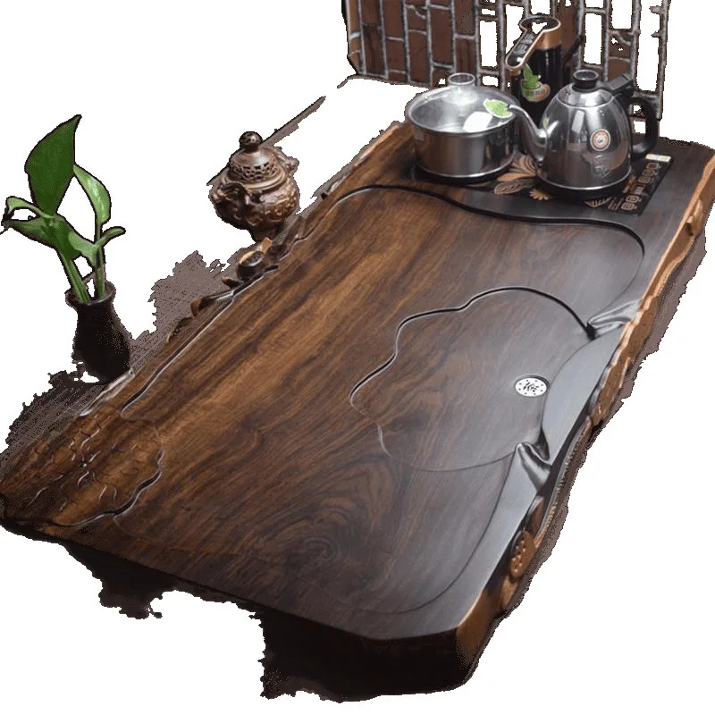 Integrated automatic kettle with induction cooker Household Kung Fu tea set New solid wood fine carving