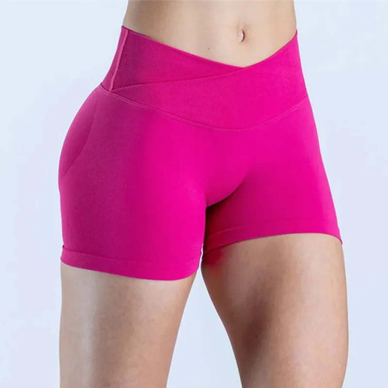 

Vision Shorts | 4.5" Gym Clothes Women Seamless Leggings Waist Cross Fitness Scrunch Booty Tights Running Cycling Shorts XP126