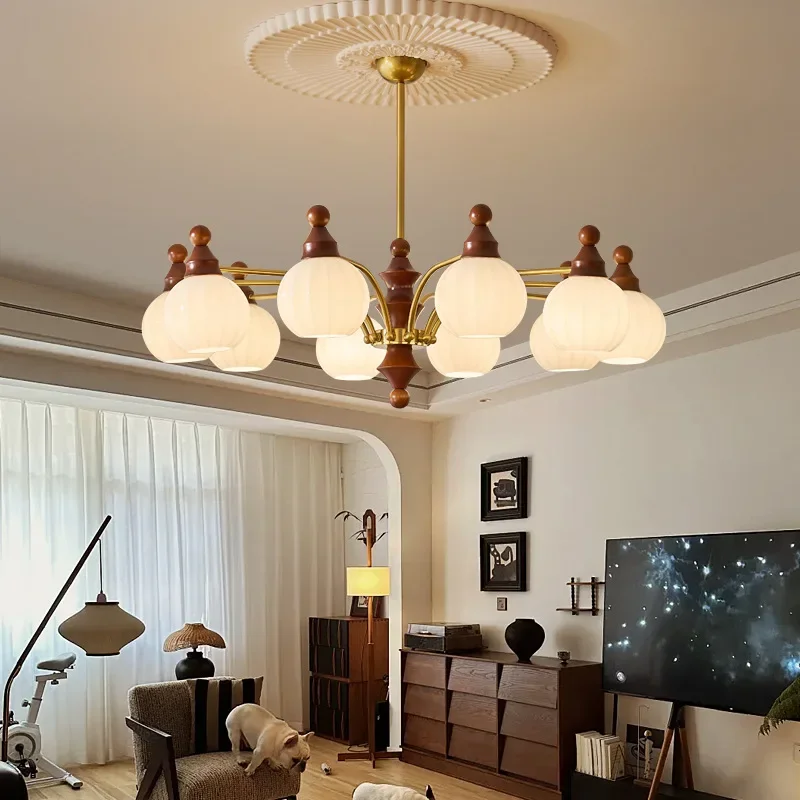 medieval style living room chandelier new Chinese style main lamp Song Dynasty aesthetics high sense hall restaurant