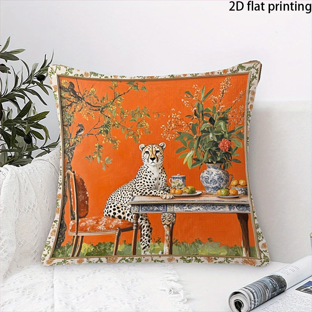 2D Flat-1PC Vintage Art Throw Pillow Covers , , Suitable for living room and bedroom decoration cushion covers.
