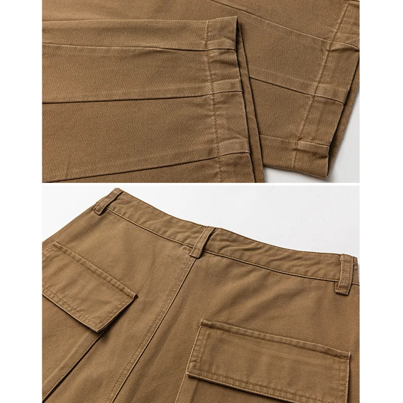 日本と韓国のメンズストリートウェア,ルーズカジュアルパンツ,厚手のワイドレッグカーゴパンツ,シティボーイ,純綿ハーレムパンツ,ファッション