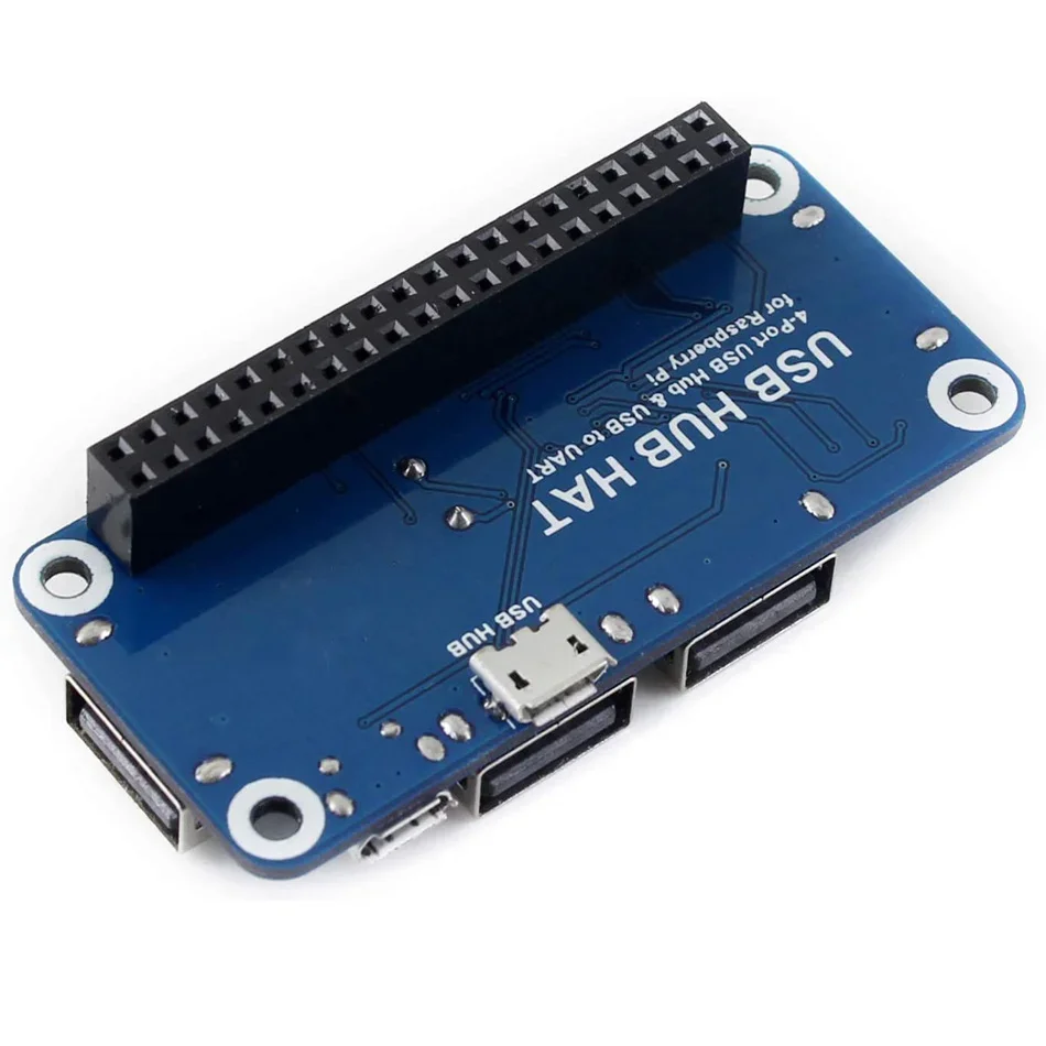 4 Ports USB HUB HAT For Raspberry Pi 3 / 2 / Zero W Extension Board USB To UART For Serial Debugging Compatible With USB2.0/1.0