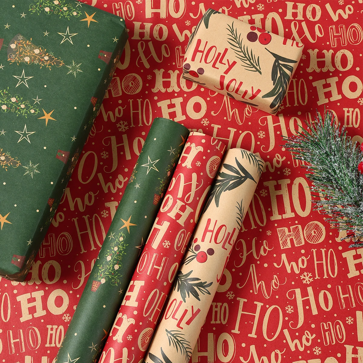 Rollo de papel para envolver regalos de Navidad, decoración navideña para el hogar, Navidad, Natal, Kerst, Feliz Año Nuevo 2024, 2025