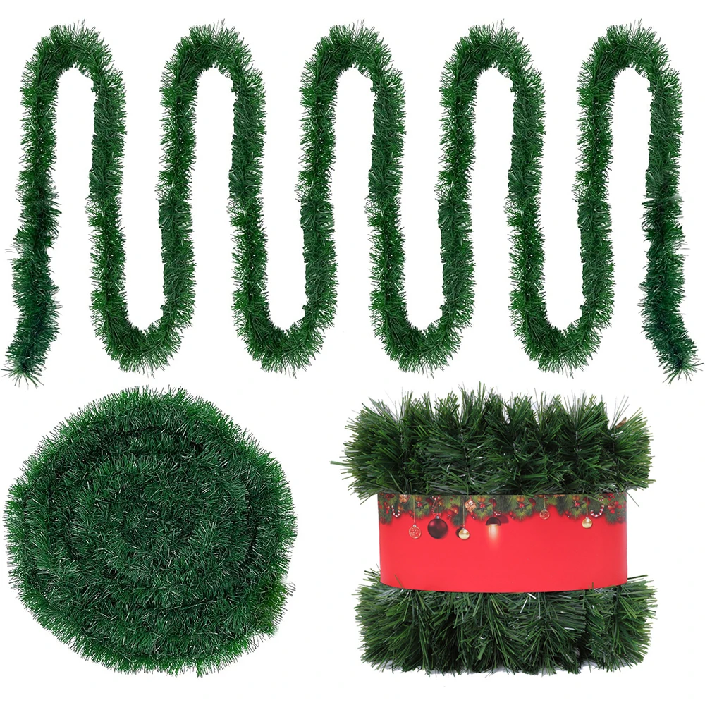 1 Stück künstliches grünes Rattan, 10 m große Grünpflanze, künstliche grüne Girlande, DIY-Ranken-Dekoration, Weihnachts-Home-Party-Dekoration