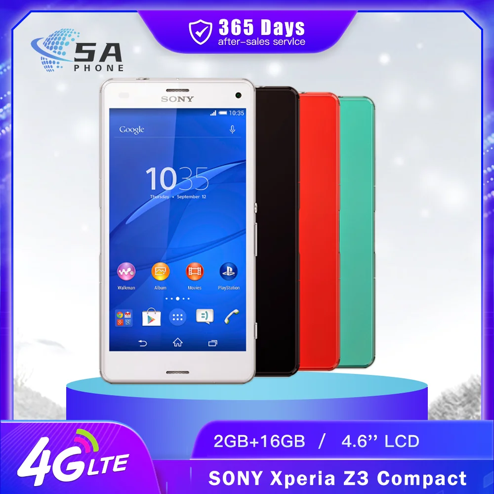 Original Sony Xperia Z3 Compact D5803 4G Mobile Phone Japan Version 2GB+16GB 4.6'' 20.7MP Snapdragon 801 Octa-Core SmartPhone