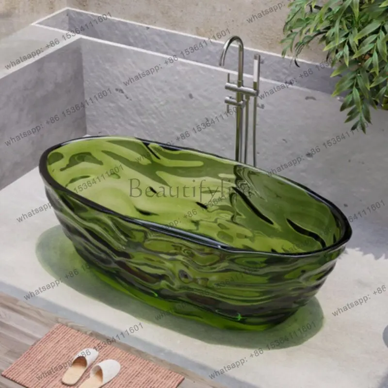 Hotel B & B Transparent crystal bathtub Color resin Freestanding bathtub