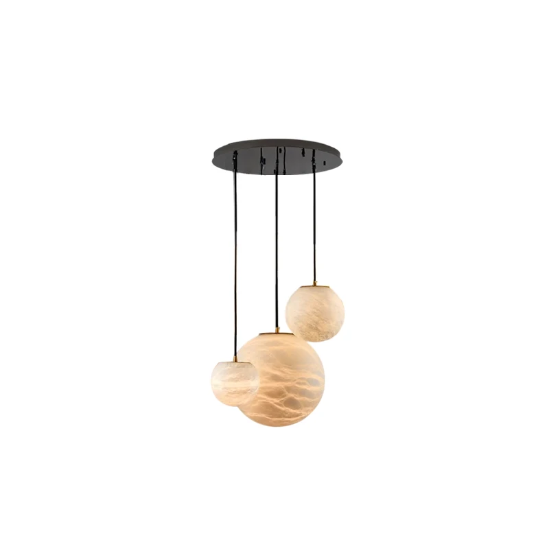 Elevate Your Dinning Room With Our Marble Globe E14 Led Chandelier Dimming Function White Alabaster