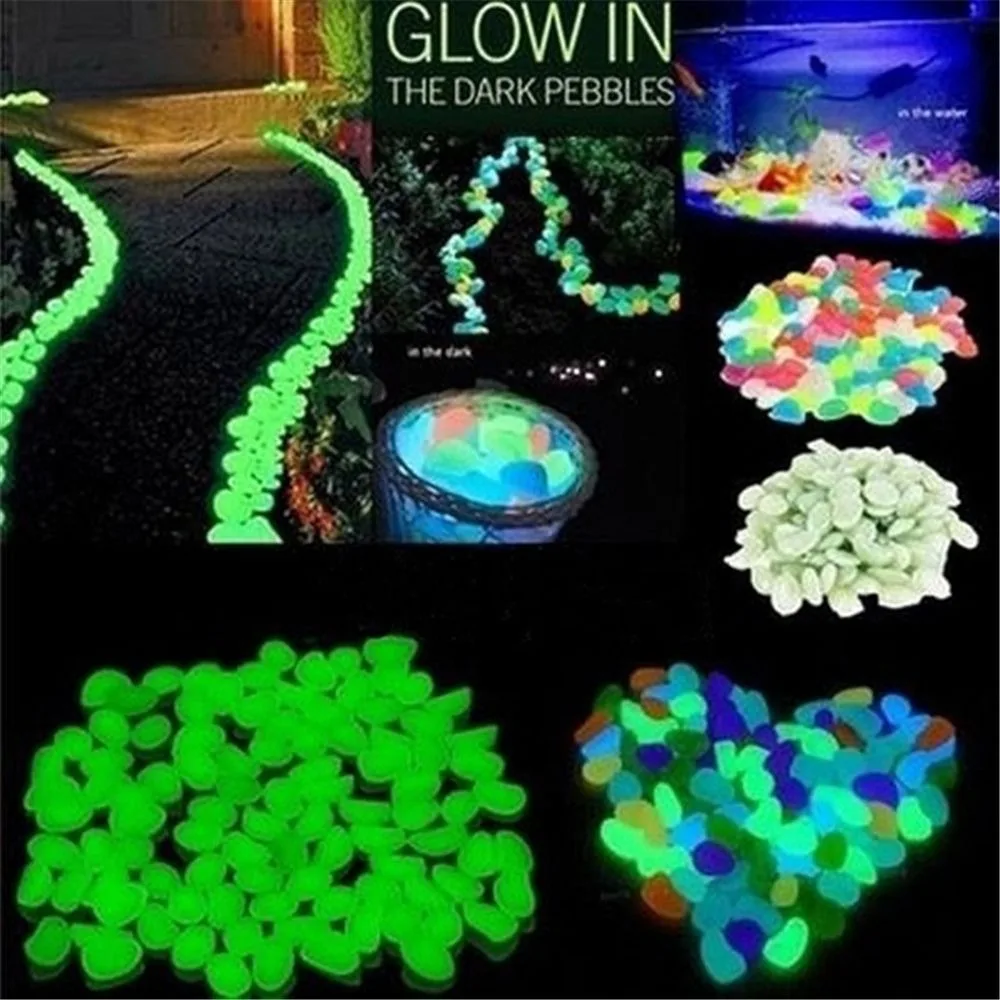 10pcs Decoration 4.5cm Luminous Pebbles Garden Decoration Glow in Dark Luminous Stone DIY Garden Big Big Stone Fish Tank
