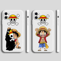 Cute Cartoon One Piece luffy Square Liquid Silicone Case For iPhone 14 13 12 Mini 11 Pro XR X XS MAX 6S 7 8 Plus SE 2020 2022