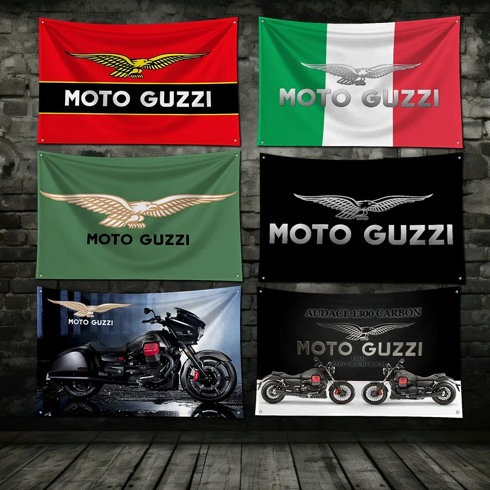 

3x5ft M-Moto guzzi MotorcyclesCar Flag Polyester Digital Printing Banner For Garage Room Wall Art Outdoor Decoration Renovation