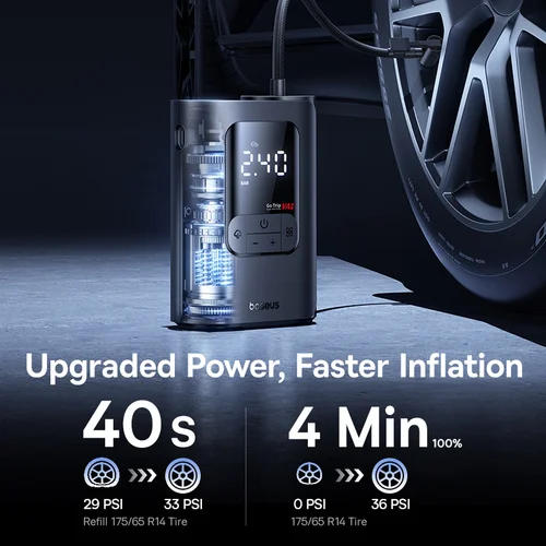 Imagen 2 del producto Nueva bomba de aire Baseus GoTrip VA1 Pro/Max para coche, compresor de aire de 7500mAh, Inflador de neumáticos portátil para motocicleta, bicicleta, bola, bomba de coche