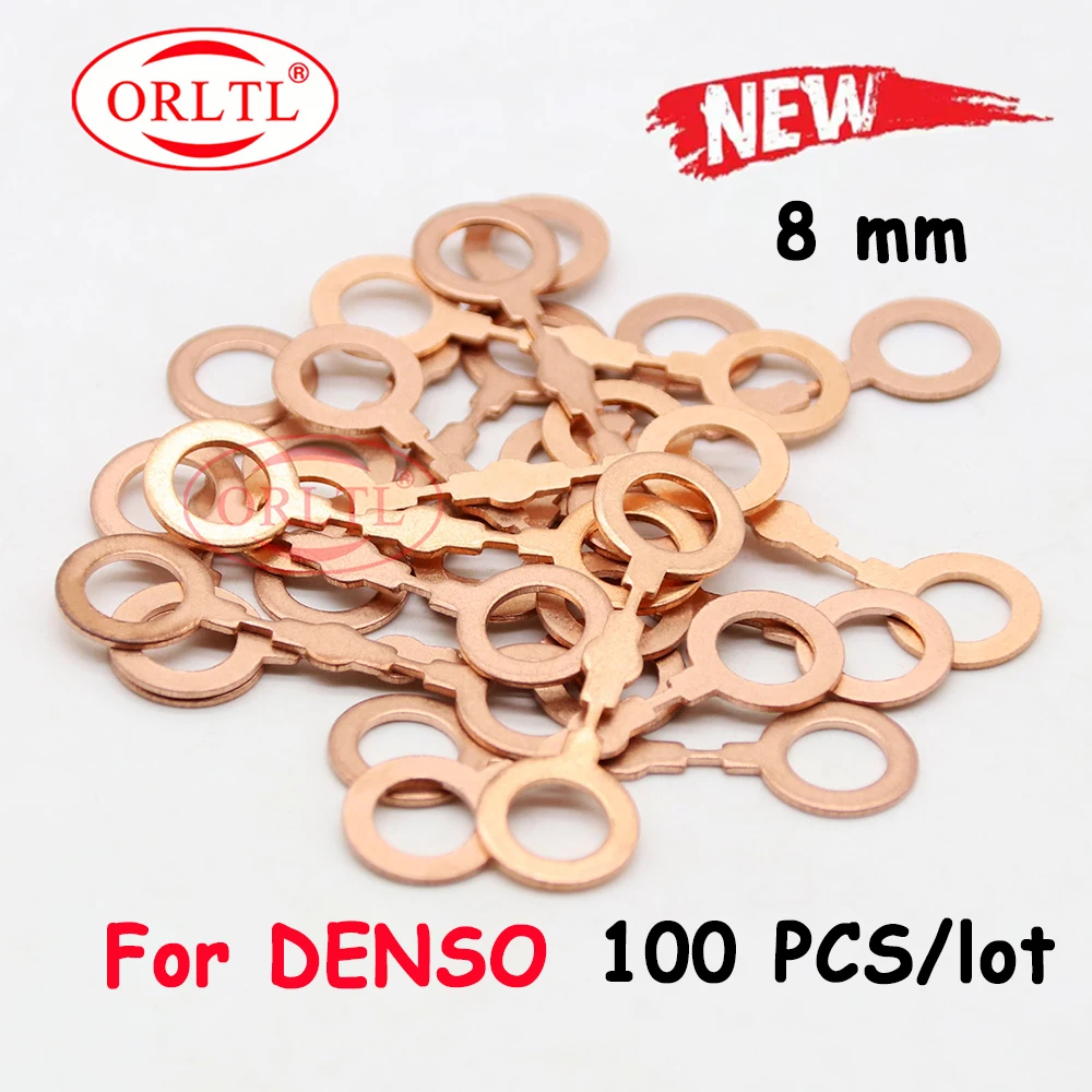 ORLTL Diesel 100 PCS Copper Washer Shims 10mm Auto Repair Kits Inner diameter 6mm 8mm 12mm For Denso Injector Gasket