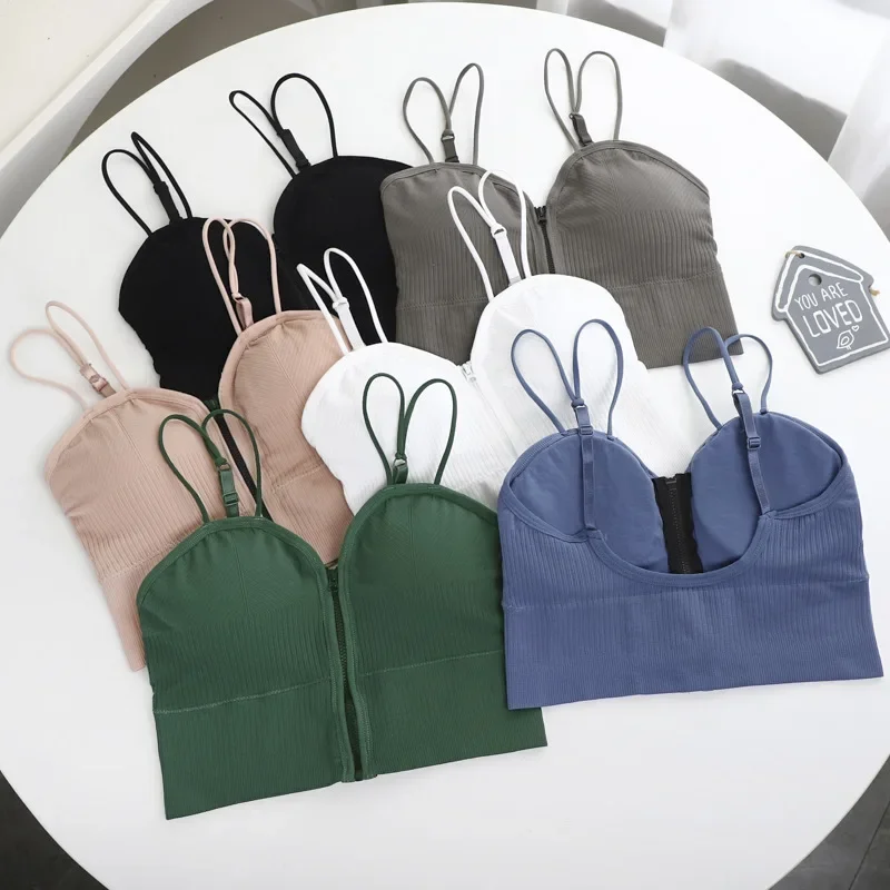 

Front Zipper High Stretch Breathable Sports Bra Top Fitness Women Shockproof Sport Bra for Running Yoga Gym Seamless Crop Bra