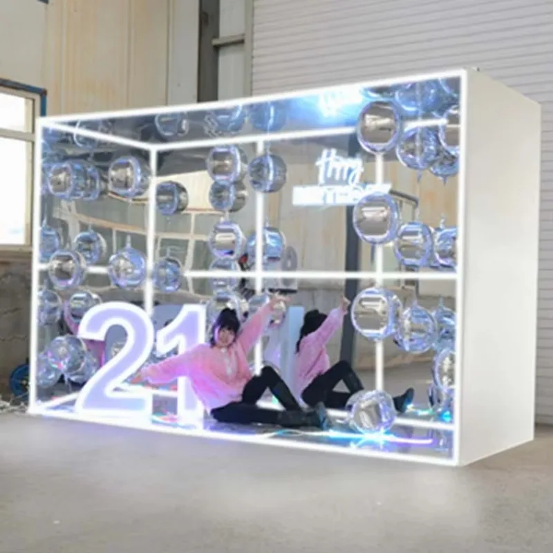 Wedding Supplie Led Big Marquee Letter With Detachable Mirror Infinity Photo Booth Box for Party Birthday Decoration