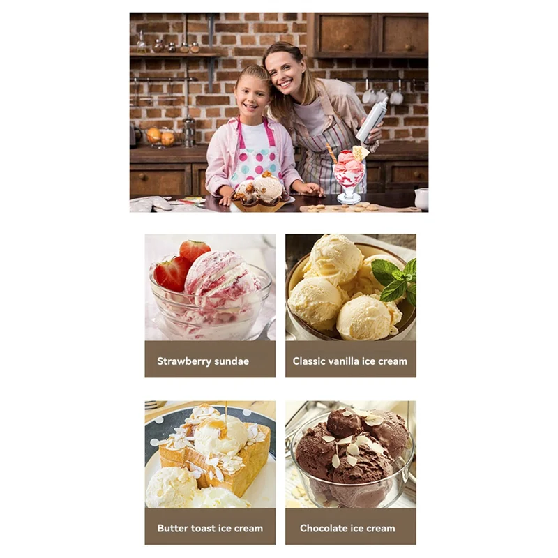 HIM-Mini Electric Ice Cream Machine Ice Cream Maker Fruit Yogurt Machine Home Smoothie Machine