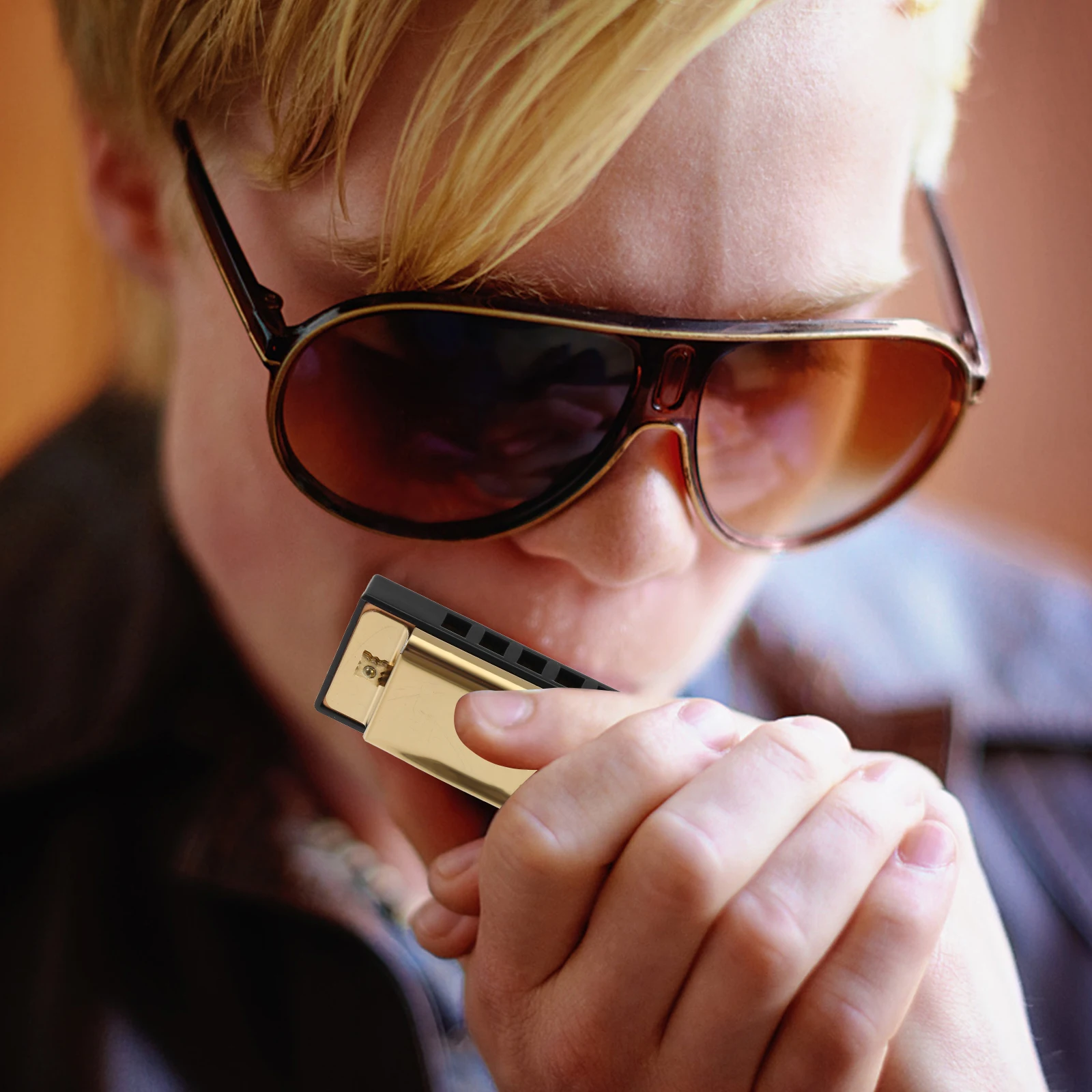 

Harmonica Practical Portable Musical Instrument Blues Harmonicas Metal for Lover