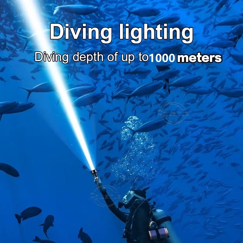 99000000Lumens XHP360 Diving Flashlight Magnetic Switch Single Modes Strong Light IPX8 Professional Waterproof Underwater Torch