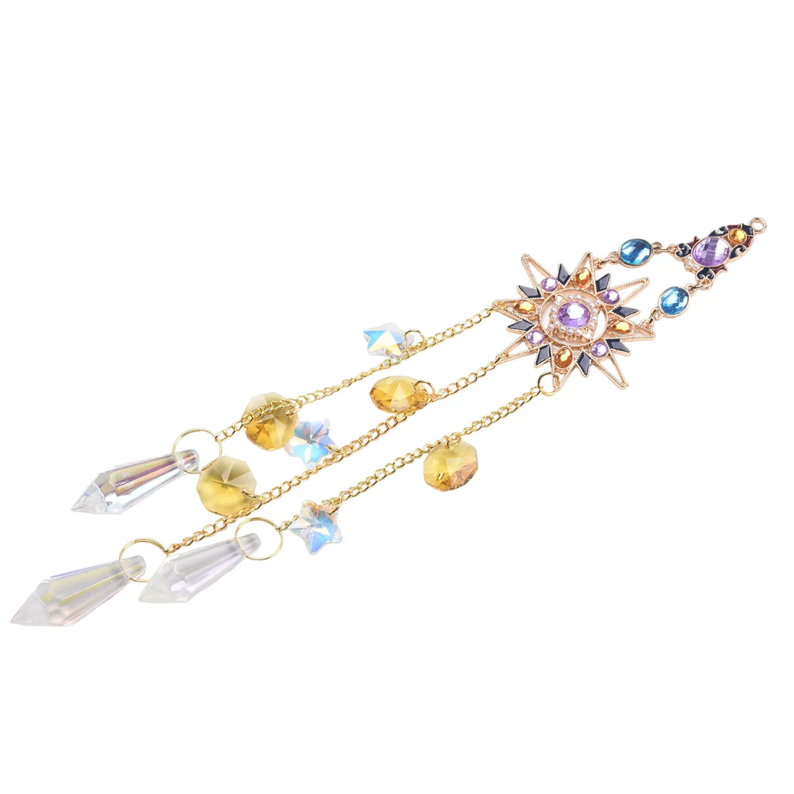 2Pcs Hanging Sun Catcher for crystal Teardrop Chandelier Wind Chime Prism-Suncatcher-Rainbow Maker for Light Catcher Window