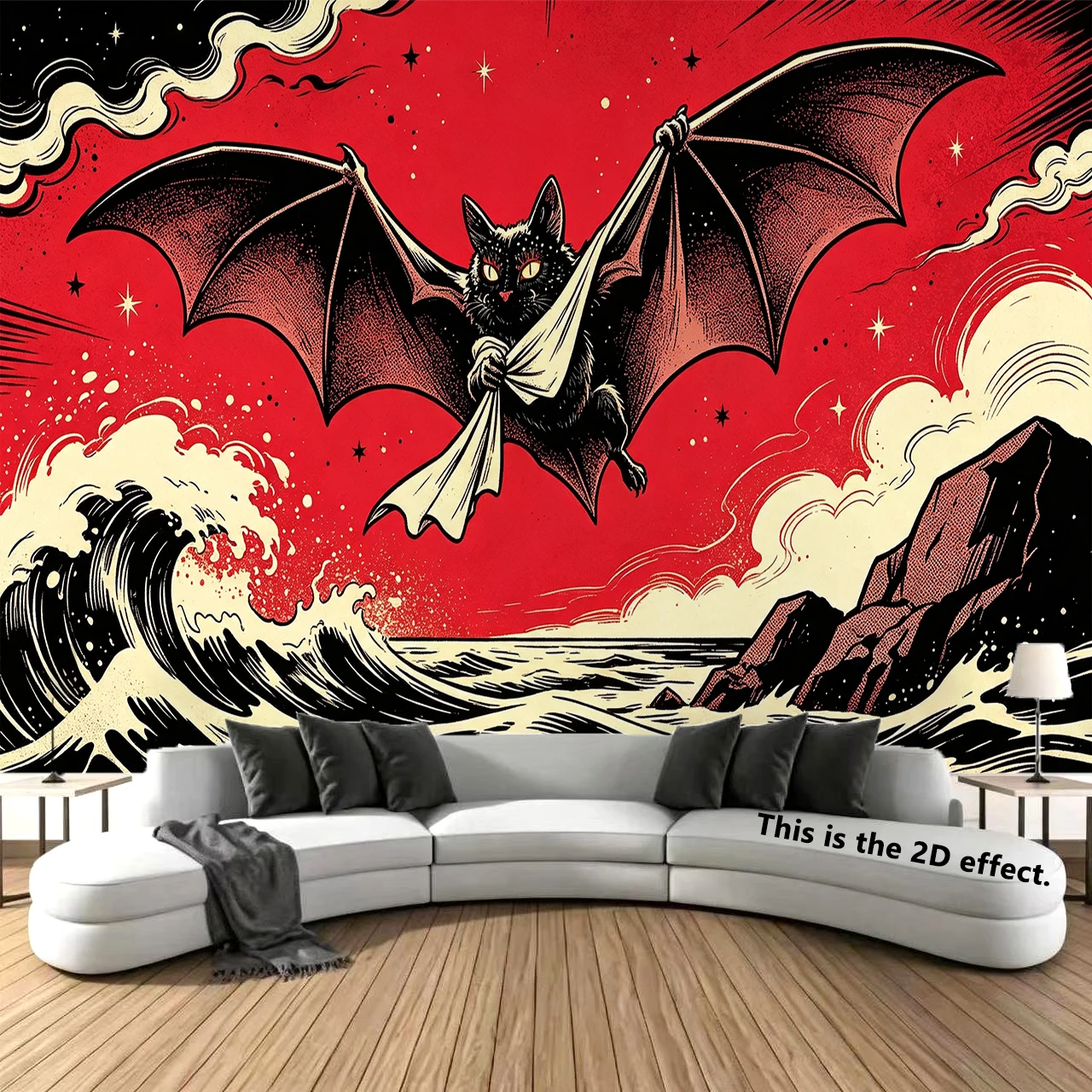 Vampire Cat Tapestry Background Cloth Hanging Cloth Bedroom Bedside Decorative Wall Cloth Dormitory Tapestry