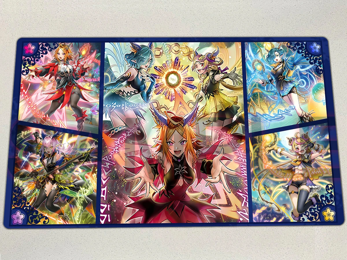 YuGiOh June Pride - Elfnotes Playmat Elfnote Regina Lucina Tinia TCG CCG Mat Board Game Trading Card Game Mat Rubber Mouse Pad
