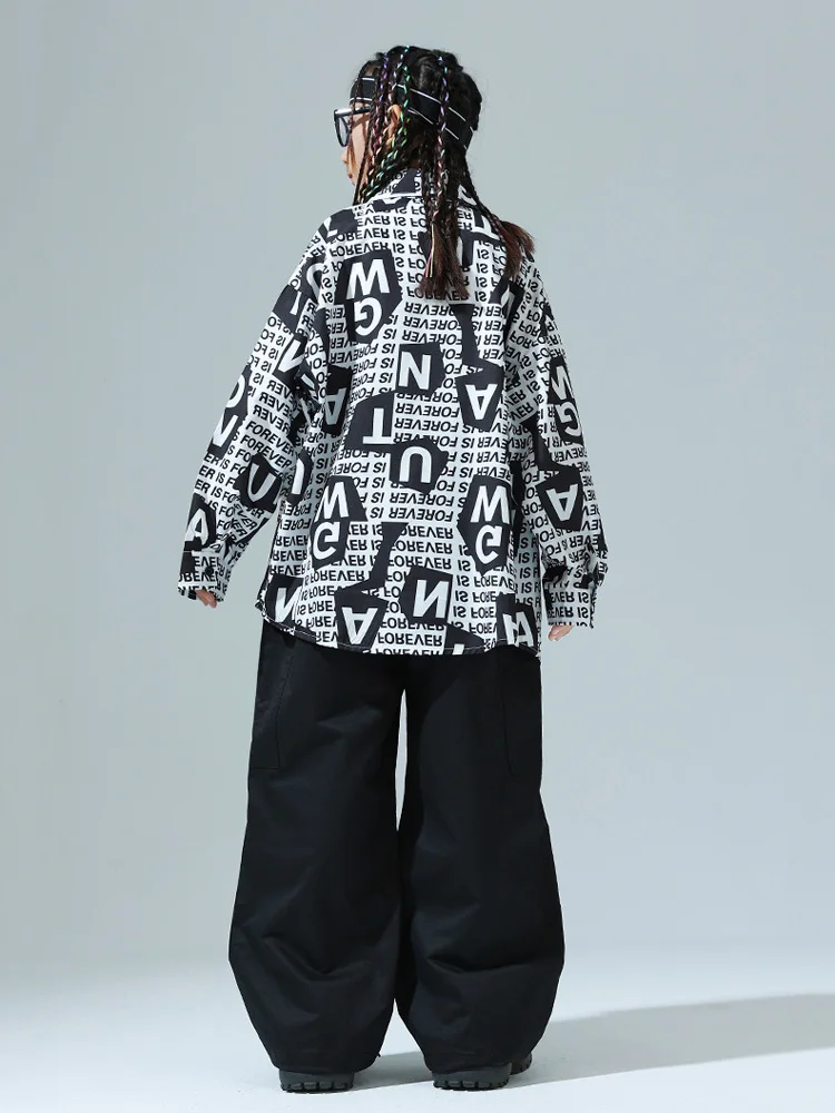 Kinder Street Dance Kostüm Brief Druck Hemden Hosen Sets für Jungen Mädchen Lange Ärmel Outfits Moderne Jazz Bühne Tragen