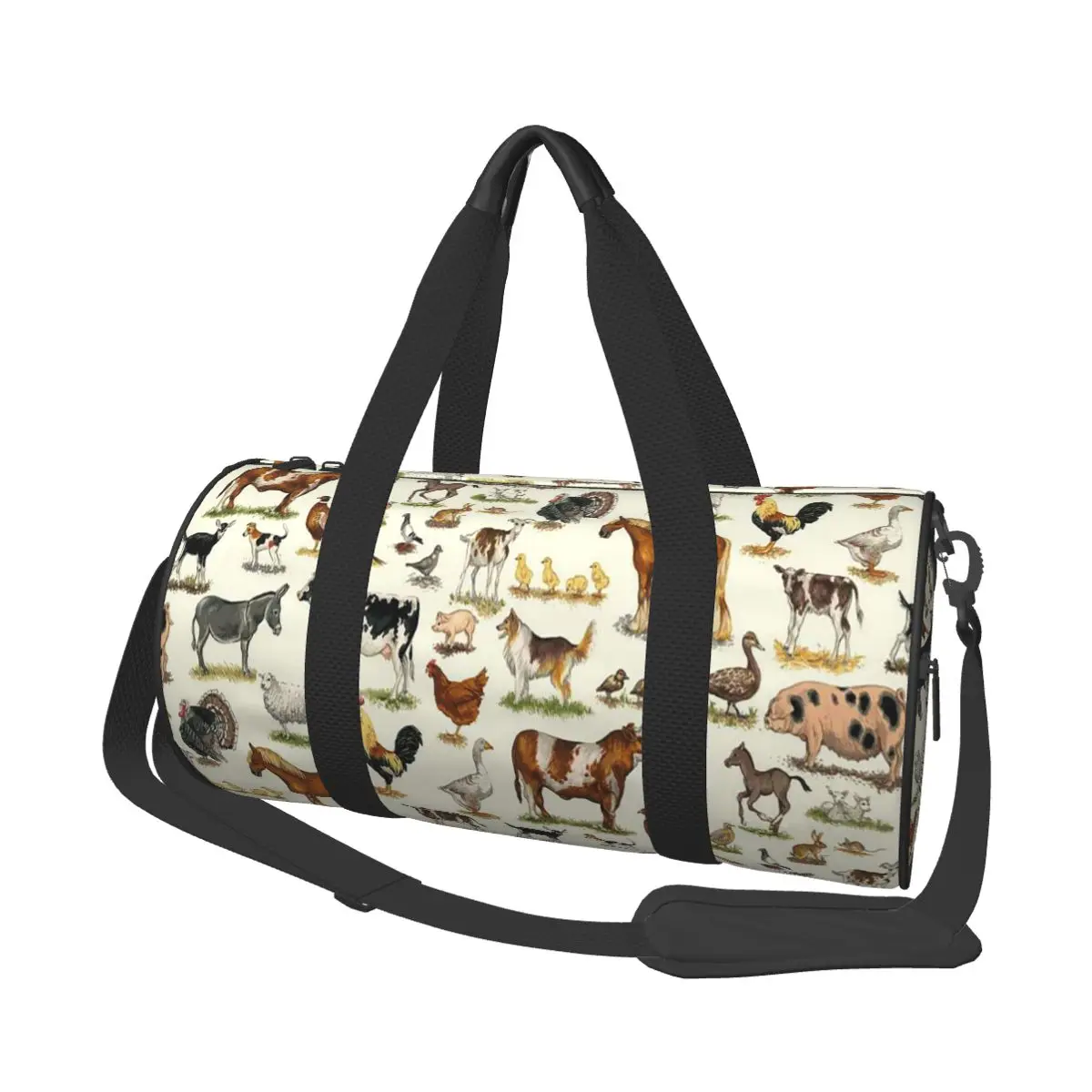 

Country Farm Animals Farmhouse Village Pet Large Duffle Gym Bag Multi-Functional Duffle Travel Bags Handbags Fitness bag