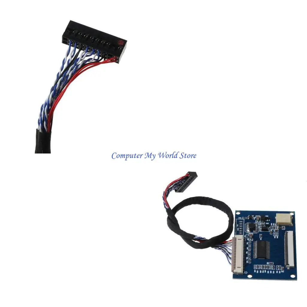 1SET Standard 20Pin 1-Ch LVDS إدخال إلى 50Pin TTL Port Outdure Dript Board مع كابل #1