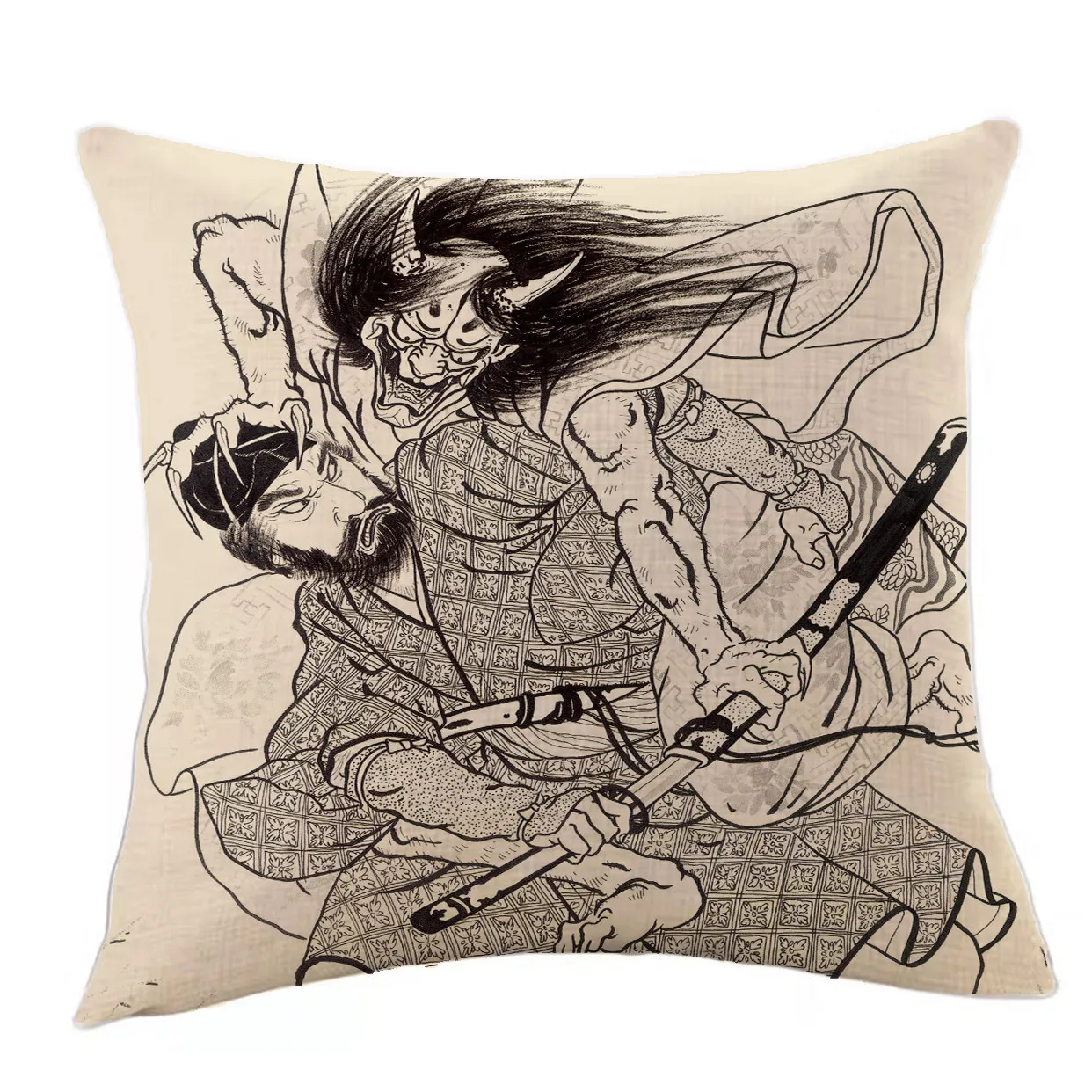 Japanese Style Soft Sofa Pillow Cushion Cover Decorative Home Pillowcase for Living Room Bedroom Tattoo Shop Decor